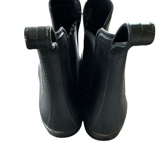 J Crew Womens Black Rubber Rain Ankle Boots Size 8 - Picture 4 of 9